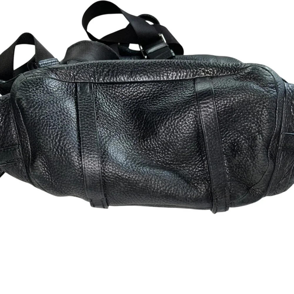 tumi black all weather leather back pack adventure travel